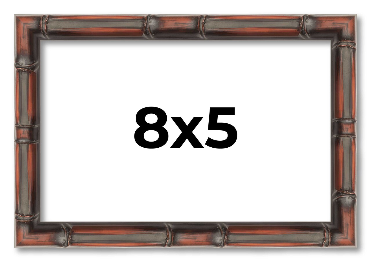 8x5 Bamboo Picture Frame with UV-Resistant Acrylic & Acid Free Backing, Available in 4 Finishes - Brown, Black, Gold, and Natural